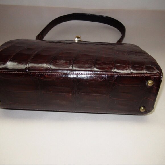 Vintage Genuine Alligator Satchel Handbag Purse - Picture 4 of 7